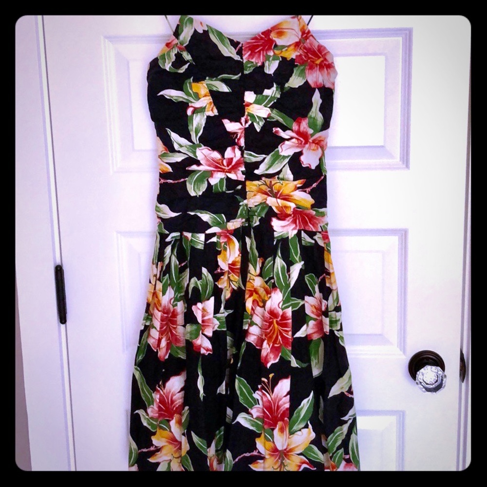 Sue Wong Vintage Hawaiian Sun Dress Multi-Color